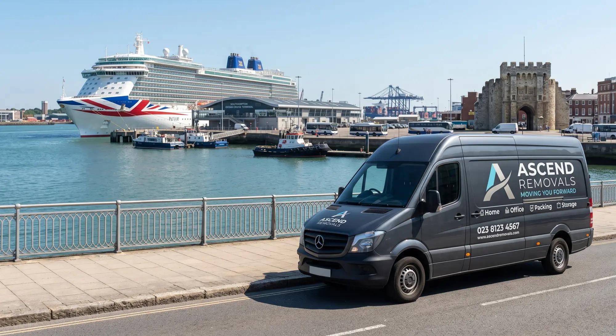 Ascend Removals electric van on the road